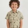 PRINTED CASUAL SHIRT | NEWSPAPER | B/W