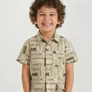 PRINTED CASUAL SHIRT | NEWSPAPER | B/W