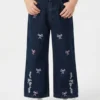 EMBROIDED BAGGY | BLUE(DARK)