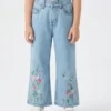 BOTTOM EMBROIDED PANT | BLUE(LIGHT)