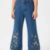 BOTTOM EMBROIDED PANT | BLUE(MID)