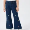 EMBROIDED BAGGY PANT | BLUE