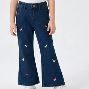 EMBROIDED BAGGY PANT | BLUE
