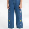 BUTTERFLY EMBROIDED PANT | BLUE(MID)