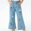 TULIP EMBROIDED PANT | BLUE (LIGHT)