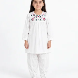 WHITE CORDUROY FLORAL EMBROIDED | TULIP SUITE