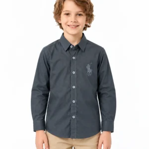 Boys Dark Grey Chambrey | Shirt