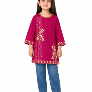 Embroidered Maroon Winter Kurti